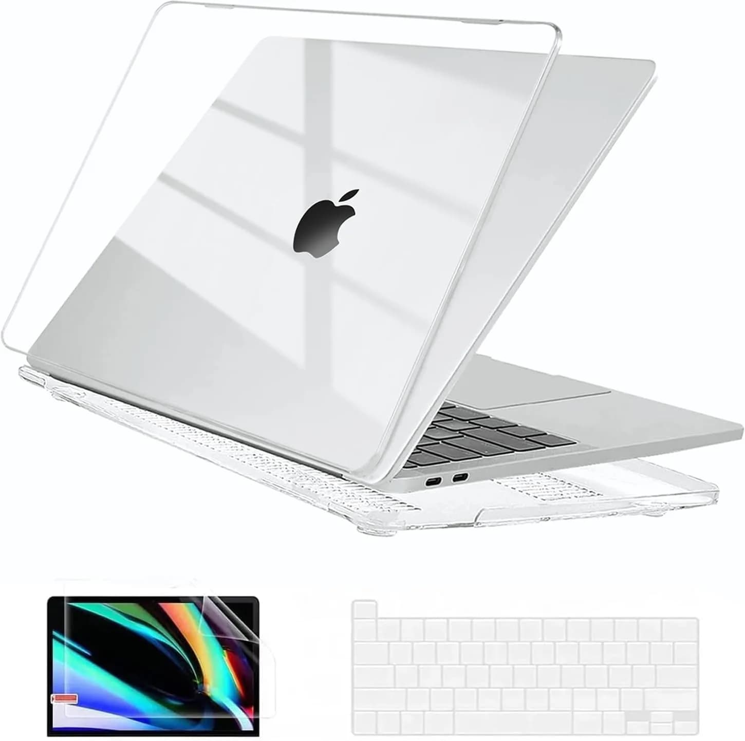 EooCoo Crystal Case for MacBook Pro 13-inch M2 M1 (A2338 A2289 A2251 A2159 A1989 A1706 A1708) | Matte Green Hard Shell Protection — Crystal Clear