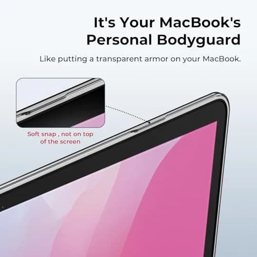 EooCoo Crystal Clear Hard Case for MacBook Pro 13-inch M2/M1 (2016-2024) | Snap-On Protection with Keyboard Cover & Screen Protector thumbnail 6