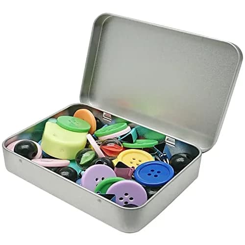 Hulless Silver Hinged Tin Box Metal Tins Storage Containers 2 Pack | 11.43cm x 8.38cm x 2.29cm (4.5"x3.3"x0.9") thumbnail 6