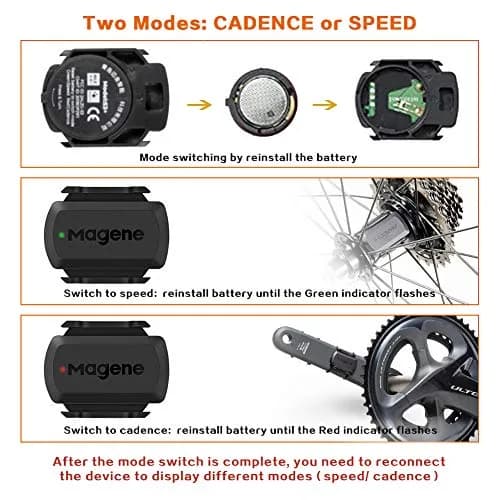 Magene S3+ Speed & Cadence Sensor for Cycling | Wireless Bluetooth/ANT+ Bike Computer RPM Sensor (2-Pack, Black) thumbnail 3