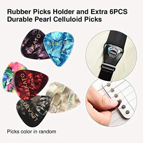 LEKATO Bass Guitar Strap 3" Wide Padded Adjustable from 45" to 55" | Comfortable, Durable & Safe for Heavy Guitars thumbnail 8