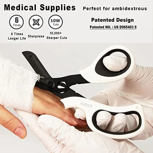 MEUUT Medical Trauma Shears 2-Pack 20.3 cm (8 Inch) | Sharp Stainless Steel Blades for Nurses & EMTs thumbnail 3