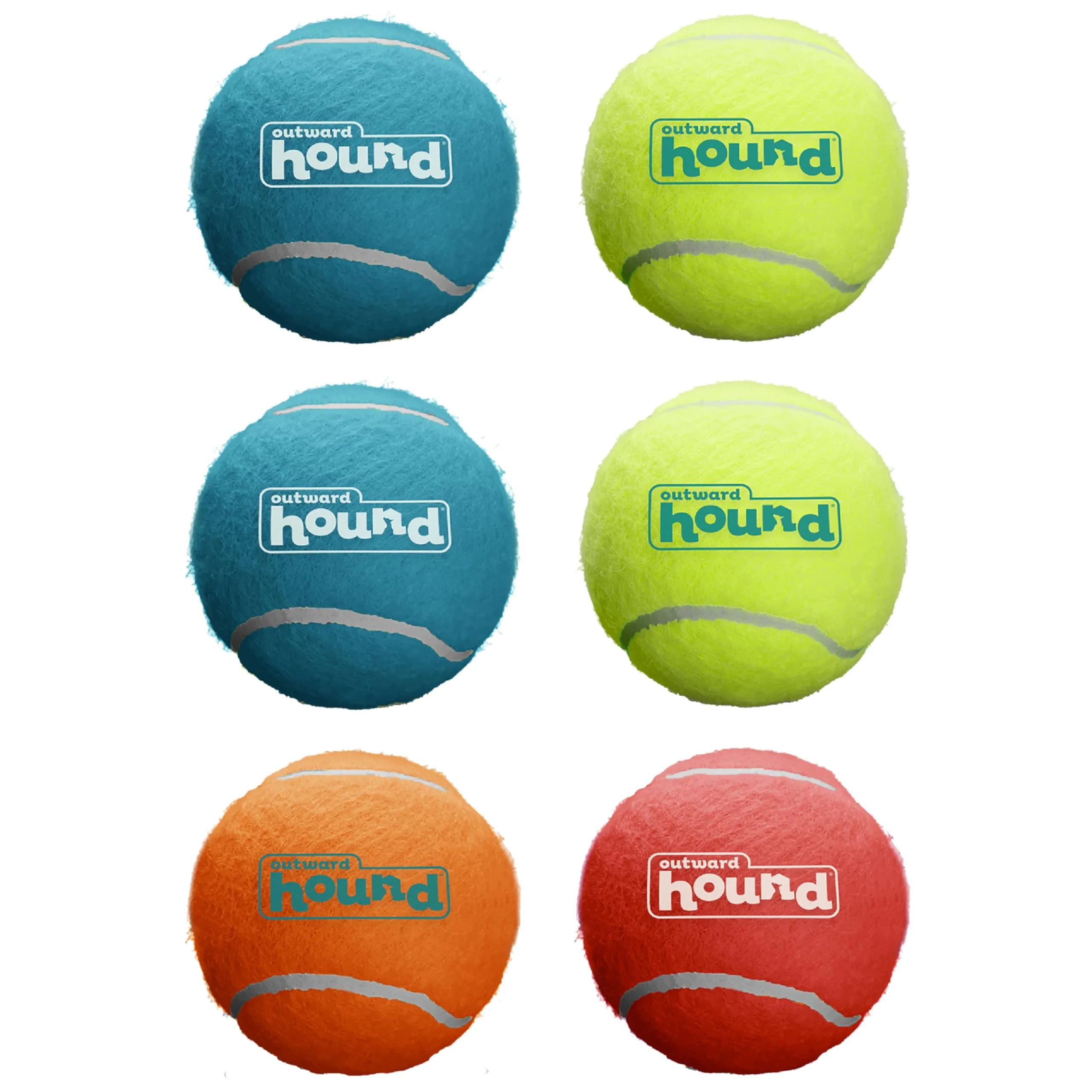 Outward Hound Squeaker Ballz Tennis Ball Dog Toy, Medium 2.5" (6-Pack) | Bright, Bouncy, Squeaky Fetch Toy