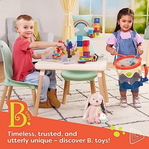 B. toys Baby Blocks & Stacking Set, One Two Squeeze & Stacking Stones 17-Piece Playset | Educational Toy for 6 Months+ thumbnail 5