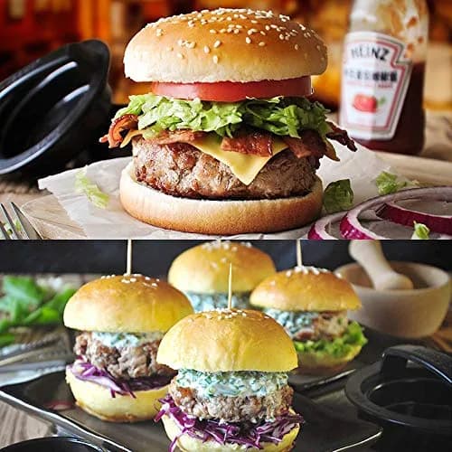 iPstyle Black Burger Press Patty Maker with Non-Stick Coating & Dishwasher Safe Design | 12.7 cm (5 inch) Round Mold thumbnail 4