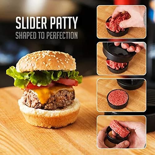 iPstyle Black Burger Press Patty Maker with Non-Stick Coating & Dishwasher Safe Design | 12.7 cm (5 inch) Round Mold thumbnail 3