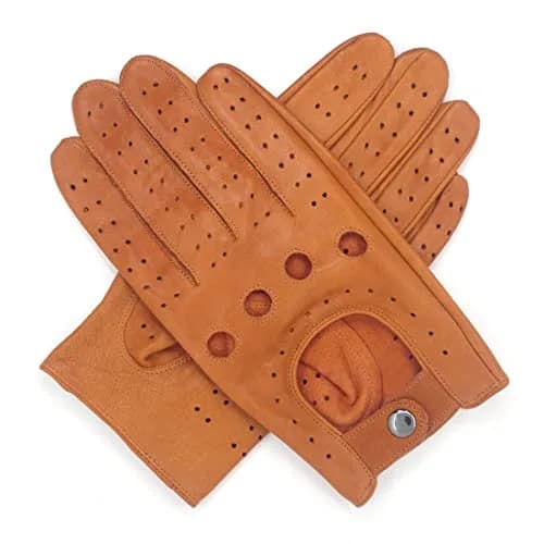 Harssidanzar Men's Lambskin Driving Gloves Large (21-24 cm / 8.2-9.5") | Unlined Non-Touch Leather thumbnail 5