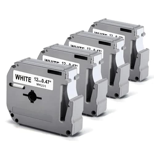 Labelife M-K231 Replace for M-K231s Brother M Tape 12mm 0.47 White | Water & Tear Resistant thumbnail 1