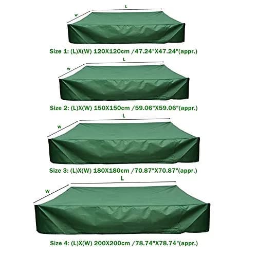 DGHAO Sandbox Cover Tool Sandpit Oxford Cloth Garden Shelter 120x120cm | Waterproof Dustproof thumbnail 2
