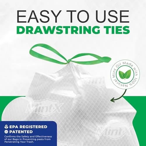 Mint-X MintFlex Rodent Repellent Trash Bags, 13 Gallon | Strong, Odor-Neutralizing, Humane Pest Deterrent thumbnail 2