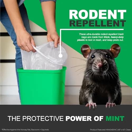 Mint-X MintFlex Rodent Repellent Trash Bags, 13 Gallon | Strong, Odor-Neutralizing, Humane Pest Deterrent thumbnail 3