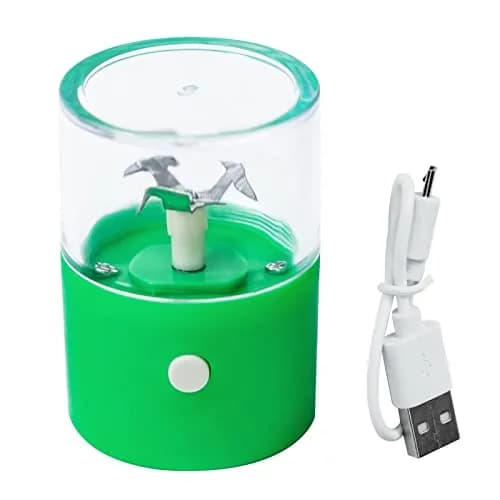 G Ganen Electrical Metal Aluminum Herb Tobacco Grinder 4 cm (1.6'') x 14.5 cm (5.7'') Green | Automatic Spice Crusher thumbnail 1