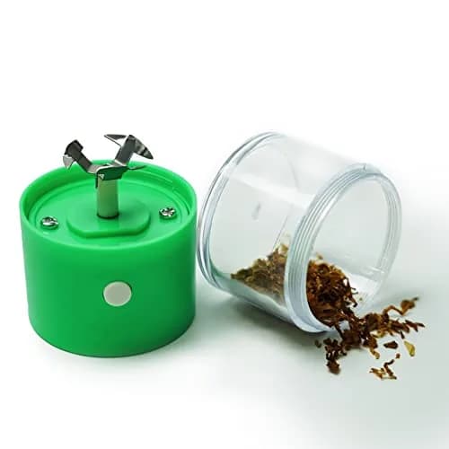 G Ganen Electrical Metal Aluminum Herb Tobacco Grinder 4 cm (1.6'') x 14.5 cm (5.7'') Green | Automatic Spice Crusher thumbnail 6
