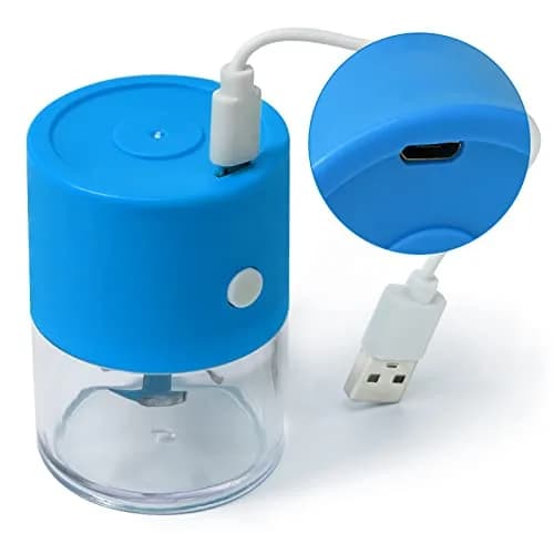 G Ganen Electric Herb Grinder 4 cm (1.6'') x 15 cm (5.7'') Blue | Fast Metal Spin Teeth thumbnail 3