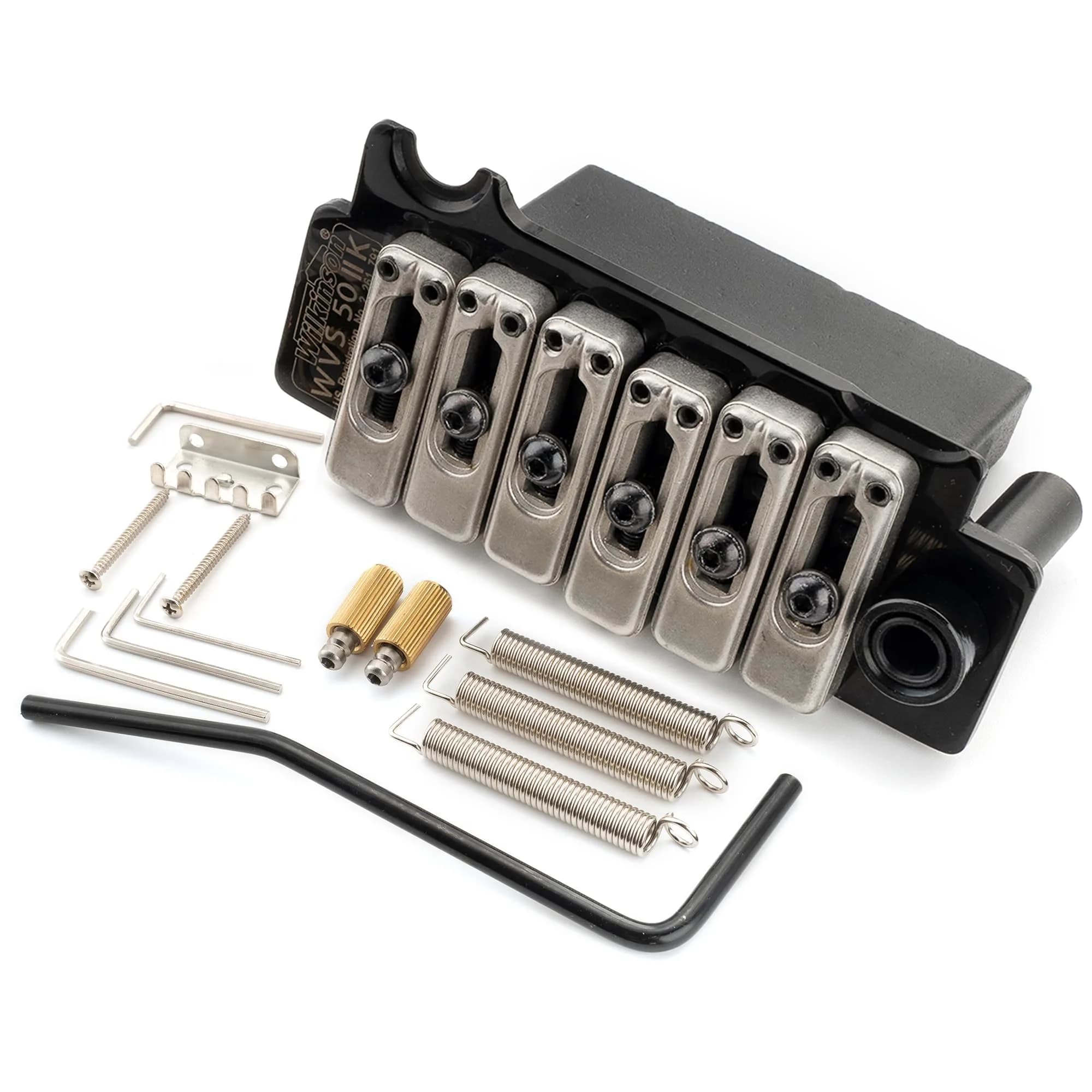 Musiclily Wilkinson WVS50IIK 52.5mm 2-Point Electric Guitar Tremolo Bridge, Black | Precision Steel Saddles & Full Assembly