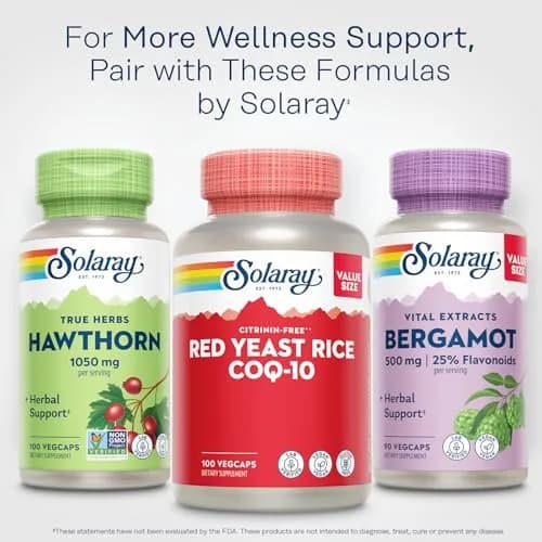 SOLARAY Red Yeast Rice with CoQ10 & Niacin (Vitamin B3) 100 VegCaps thumbnail 6