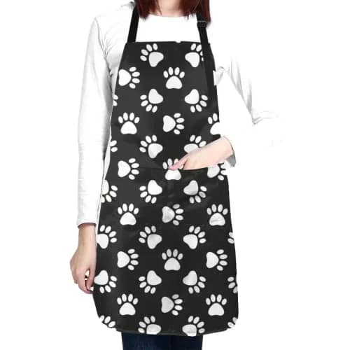 Abucaky Dog Animal Paws Print Waterproof Apron for Adults | Kitchen & BBQ Protection thumbnail 1