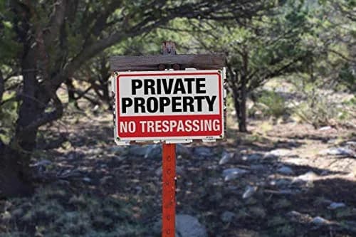 Dxyizus signs No Trespassing Sign Private Property 10x14 Inch Aluminum (4-Pack) | Rust-Free & Weatherproof Yard Sign thumbnail 3