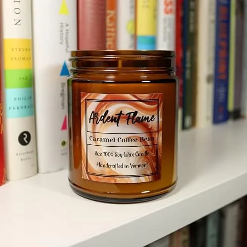 Ardent Flame Caramel Coffee Bean Candle | 8 oz | Highly Scented Soy Wax Home Decor thumbnail 3
