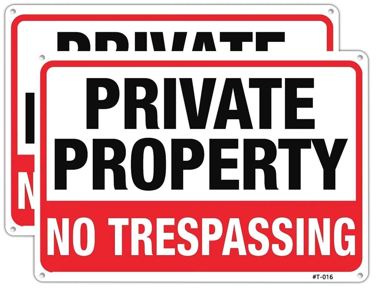 Dxyizus signs Private Property No Trespassing Signs 25cm x 35cm (10" x 14") | Heavy Duty Aluminum, UV Protected, 2-Pack