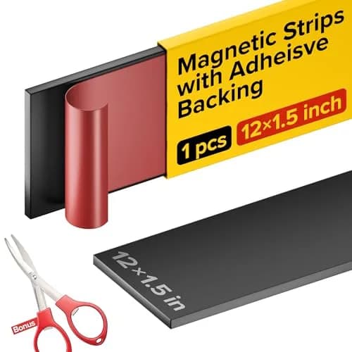 X-bet MAGNET Super Sticky Adhesive Magnetic Strips 12x1.5" | Flexible, Light-Duty Office & Craft Use thumbnail 1