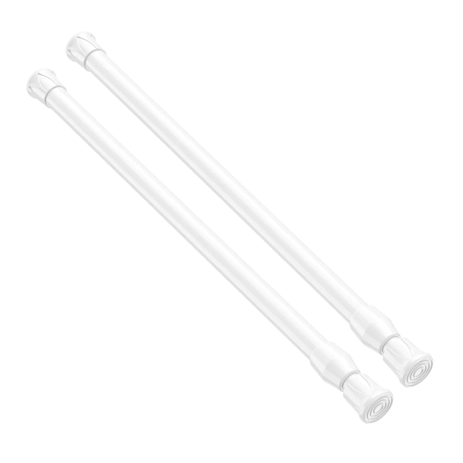 ZipGlo Spring Tension Curtain Rods 43-71 cm (17-28 Inch) White 2 Pack | No-Drill Installation for Windows & Doors - main product image