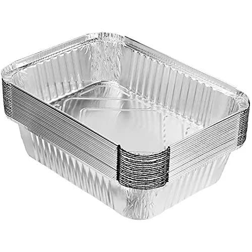 Tiger Chef Aluminum Pans Takeout Containers - Oblong Heavy Duty Foil Baking Pan - Quarter Size 8.4x5.9 inches | Durable, Eco-Friendly Food Storage thumbnail 1