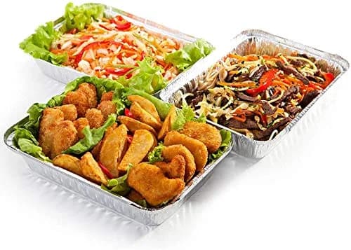 Tiger Chef Aluminum Pans Takeout Containers - Oblong Heavy Duty Foil Baking Pan - Quarter Size 8.4x5.9 inches | Durable, Eco-Friendly Food Storage thumbnail 3