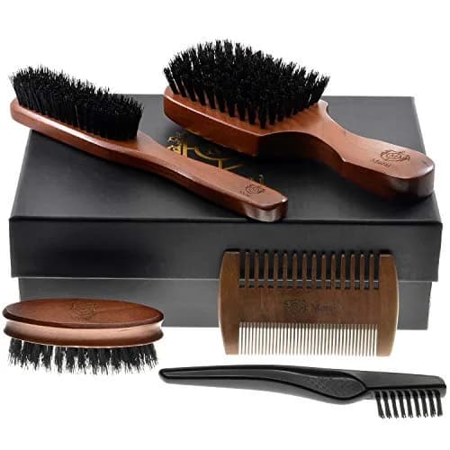 GIORGIO Beard Kit for Men Gift Set with Wooden & Boar Bristle Brushes | Complete Grooming Bundle thumbnail 1