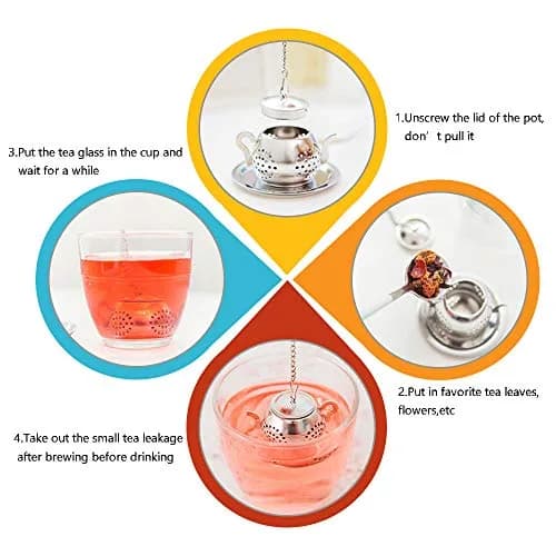 Cyimi Loose Leaf Tea Infuser 4PCS Stainless Steel Small Tea Filter for Mug & Teapot thumbnail 7