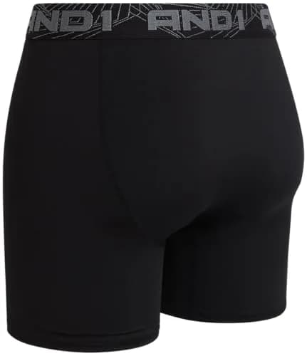 AND1 Mens Boxer Briefs 6 Pack | Moisture Wicking, Performance Fit, Black, 6" Inseam thumbnail 7