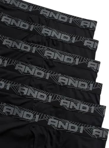 AND1 Mens Boxer Briefs 6 Pack | Moisture Wicking, Performance Fit, Black, 6" Inseam thumbnail 4