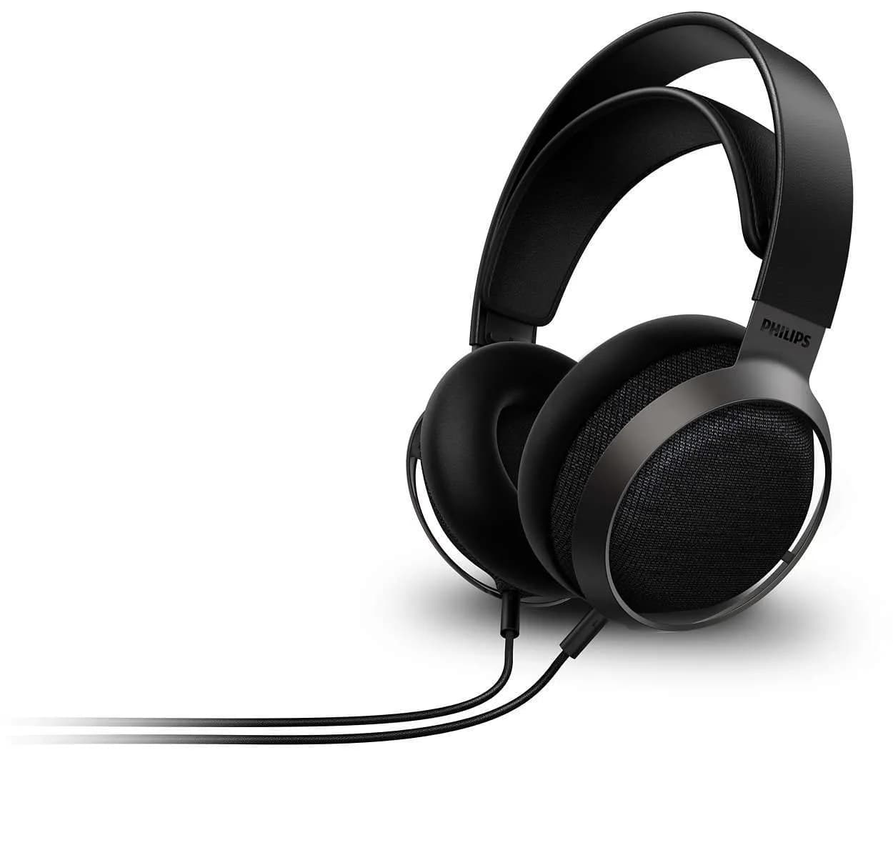Philips Fidelio X3 Over Ear Headphones | Open-Back Studio Monitor, 50mm Diaphragms, Hi-Res Certified, Premium Leather, Wired — One size fits all