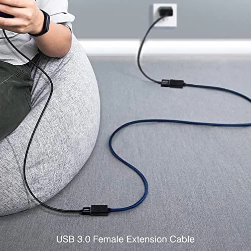 ANDTOBO USB 3.0 Female to Female Extension Cable 3.3Ft Navy | SuperSpeed Data Transfer thumbnail 5