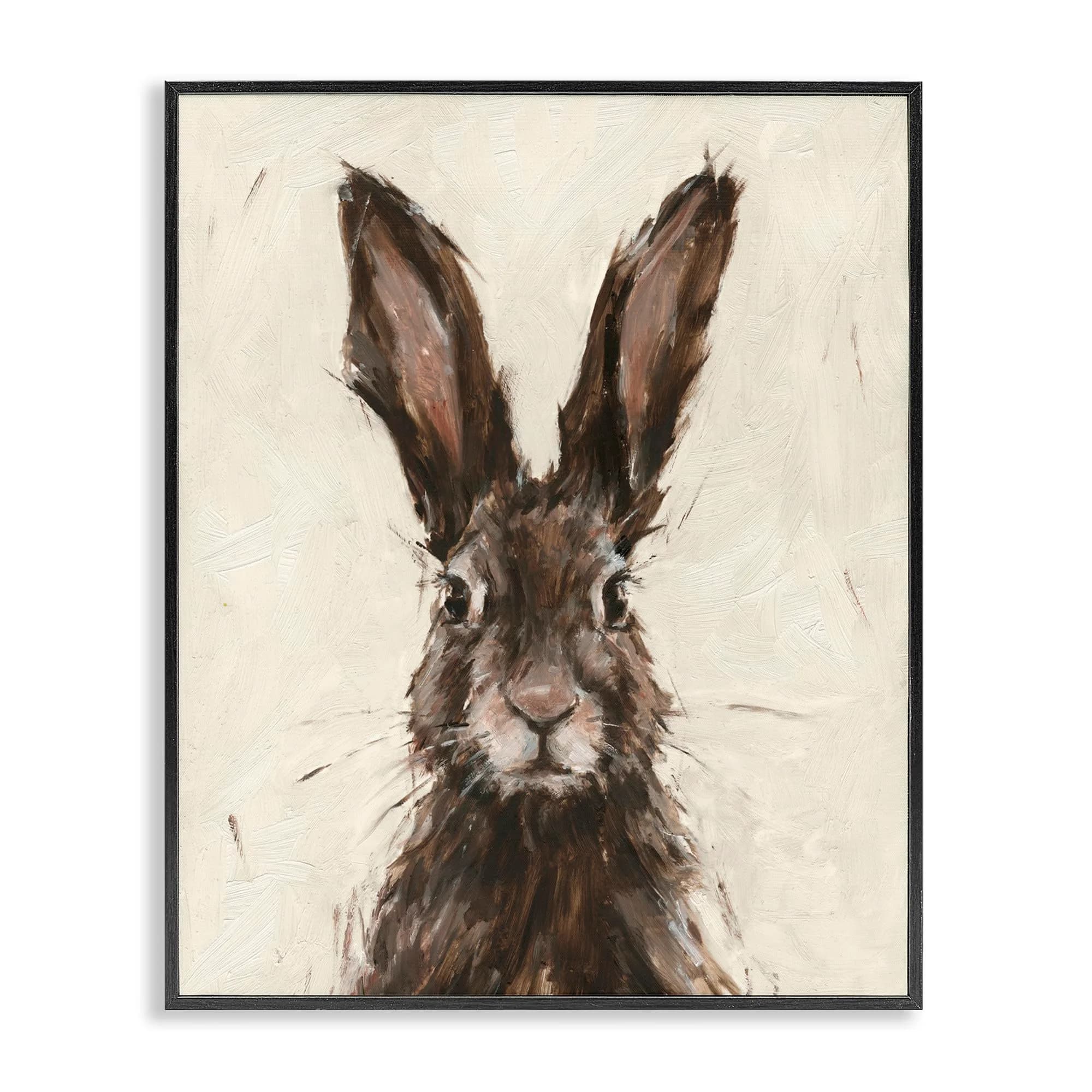 Stupell Industries Brown European Rabbit Hare Portrait 16 x 20 Inch Framed Giclée Print | Rustic Woodland Wall Art - main product image