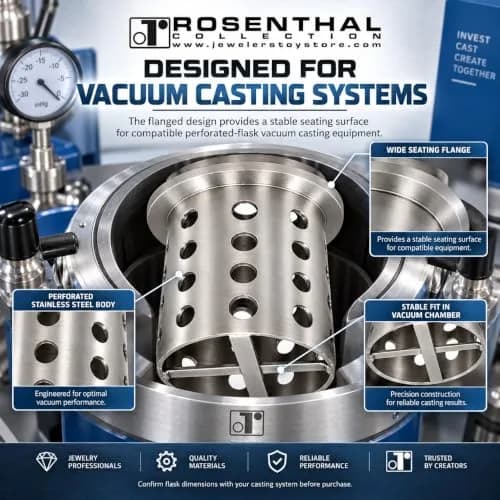Rosenthal Collection Perforated Stainless Steel Casting Flask 7.6cm x 10.2cm | Precision Vacuum Jewelry Casting Tool thumbnail 6