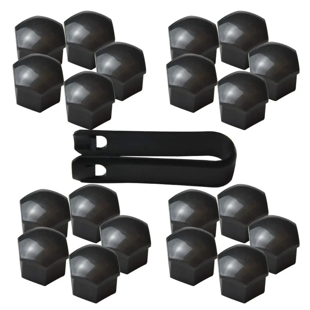 FiveEyes Silver 17mm Wheel Lug Nut Covers Bolt Caps with Removal Tool (20PCS) — Gray