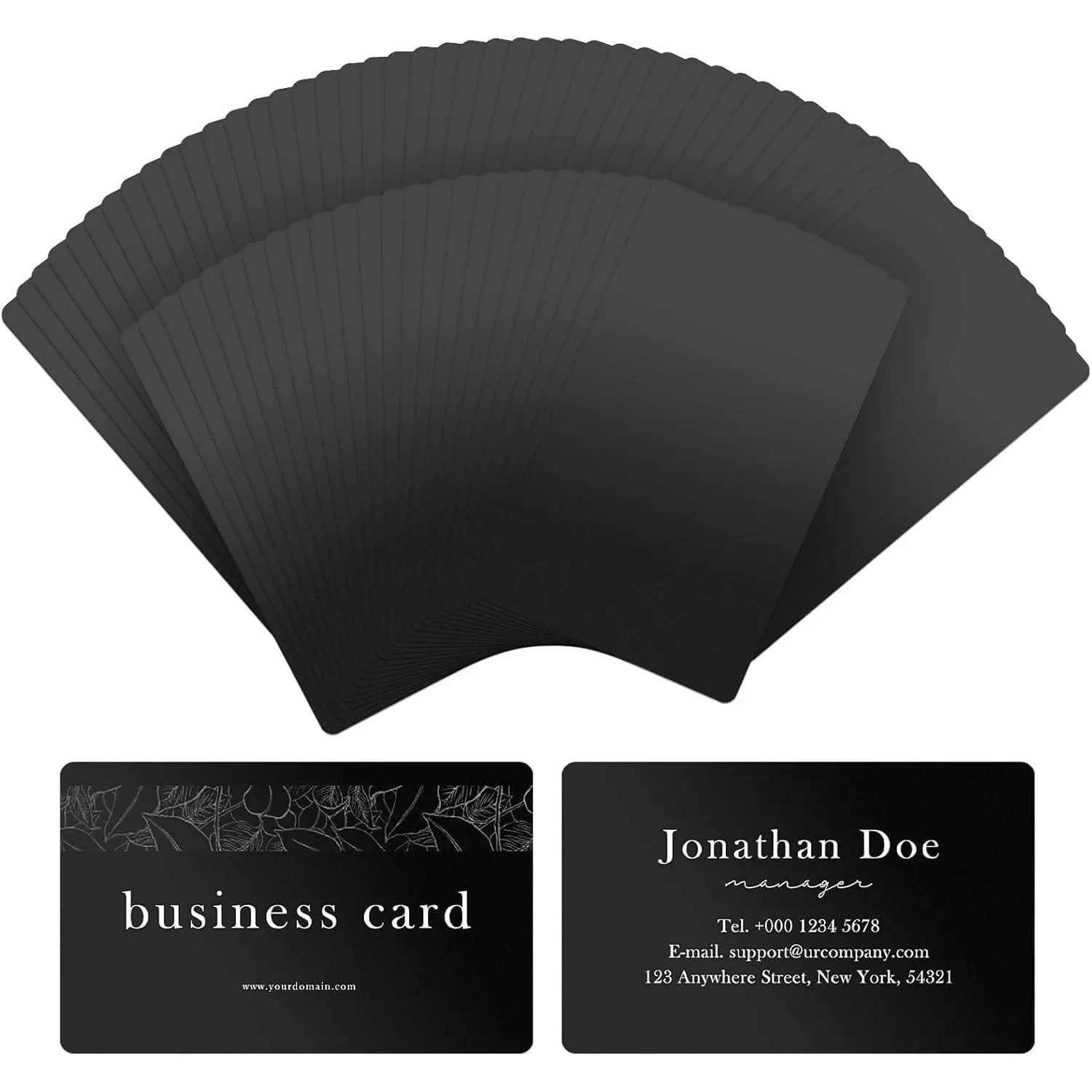 AUEAR Black Metal Business Cards 50 Pack | DIY Laser Engraving Ready - main product image
