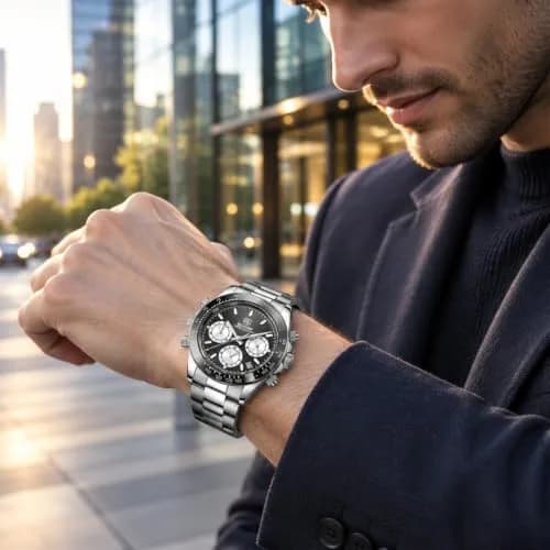 BENYAR Men's Watch Quartz Movement Wrist Watch 4.0cm Dial Diameter | Waterproof & Scratch Resistant thumbnail 3