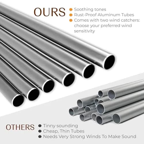 UpBlend Outdoors Havasu 28" Silver Aluminum Wind Chime | Hand-Tuned E Major Pentatonic Scale thumbnail 6