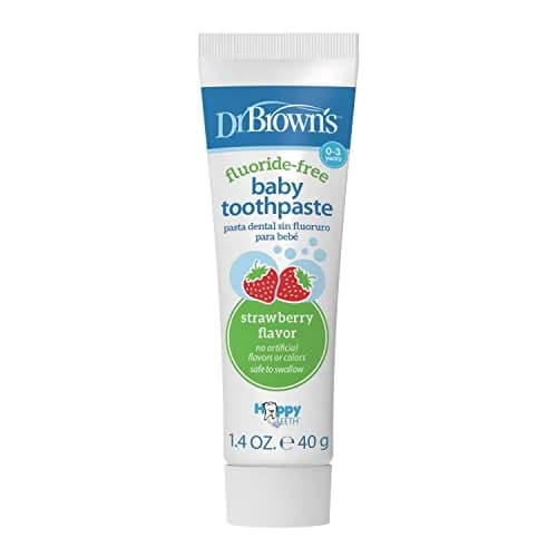 Dr. Brown's Fluoride-Free Baby Toothpaste, Strawberry | Infant & Toddler Oral Care, 1.4oz/40g, 0-3Y thumbnail 1