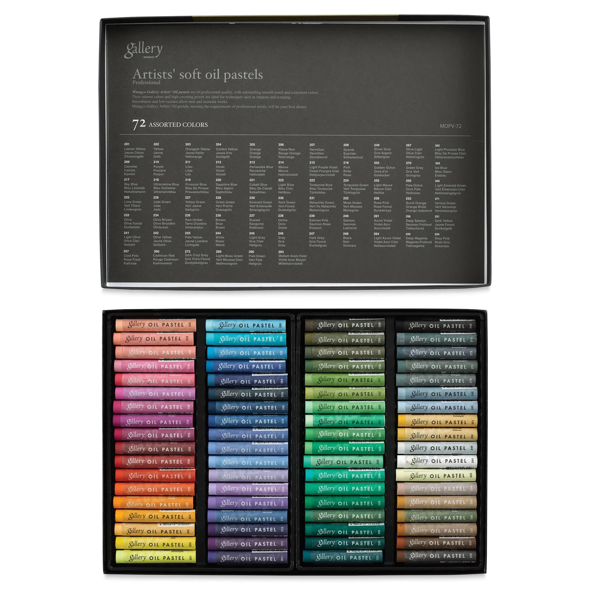 MUNGYO Gallery Professional Artists' Soft Oil Pastels Set of 72 Vibrant Colors | Assorted Colors, Value Pack - main product image