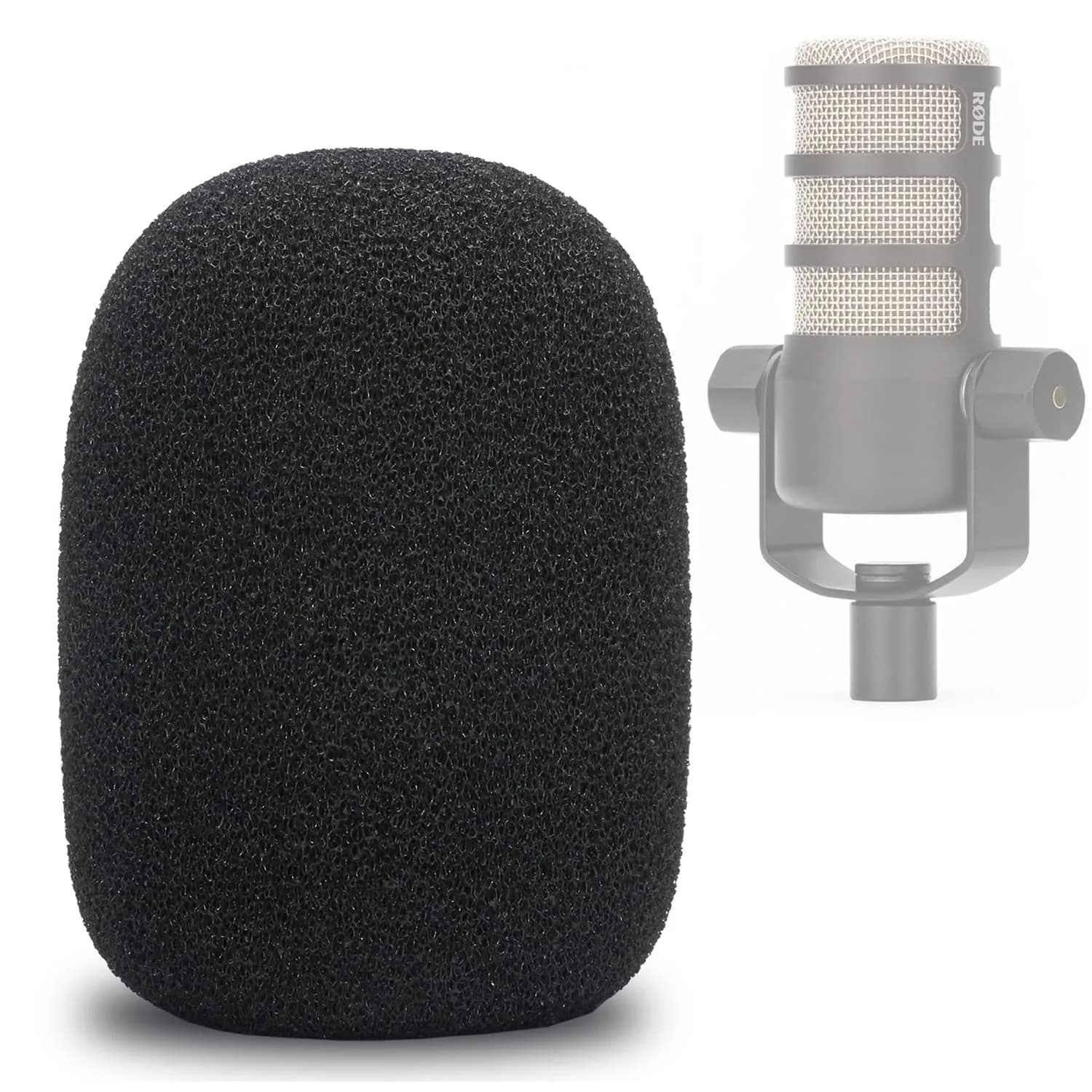 YOUSHARES PodMic Pop Filter Foam Cover | Mic Windscreen for Rode PodMic, Black - main product image