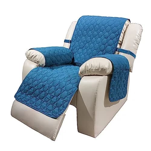 RBSC Home Recliner Chair Cover 30 Inches Peacock Blue Waterproof | Washable Furniture Protector thumbnail 1
