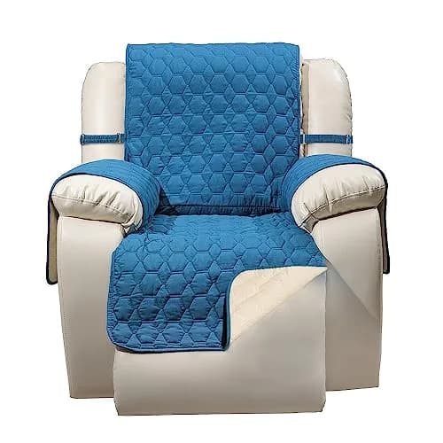 RBSC Home Recliner Chair Cover 30 Inches Peacock Blue Waterproof | Washable Furniture Protector thumbnail 9