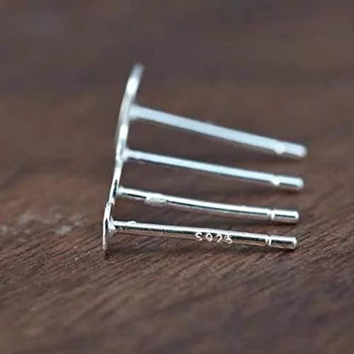 Moonear 925 Sterling Silver Earrings Posts Flat Pad Earring Studs with Butterfly Backs (6mm Pad, 25 Pairs) thumbnail 4