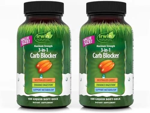 Irwin Naturals 3-in-1 Carb Blocker Maximum Strength 2 Pack | Supports Carbohydrate Metabolism & Digestive Wellness thumbnail 1
