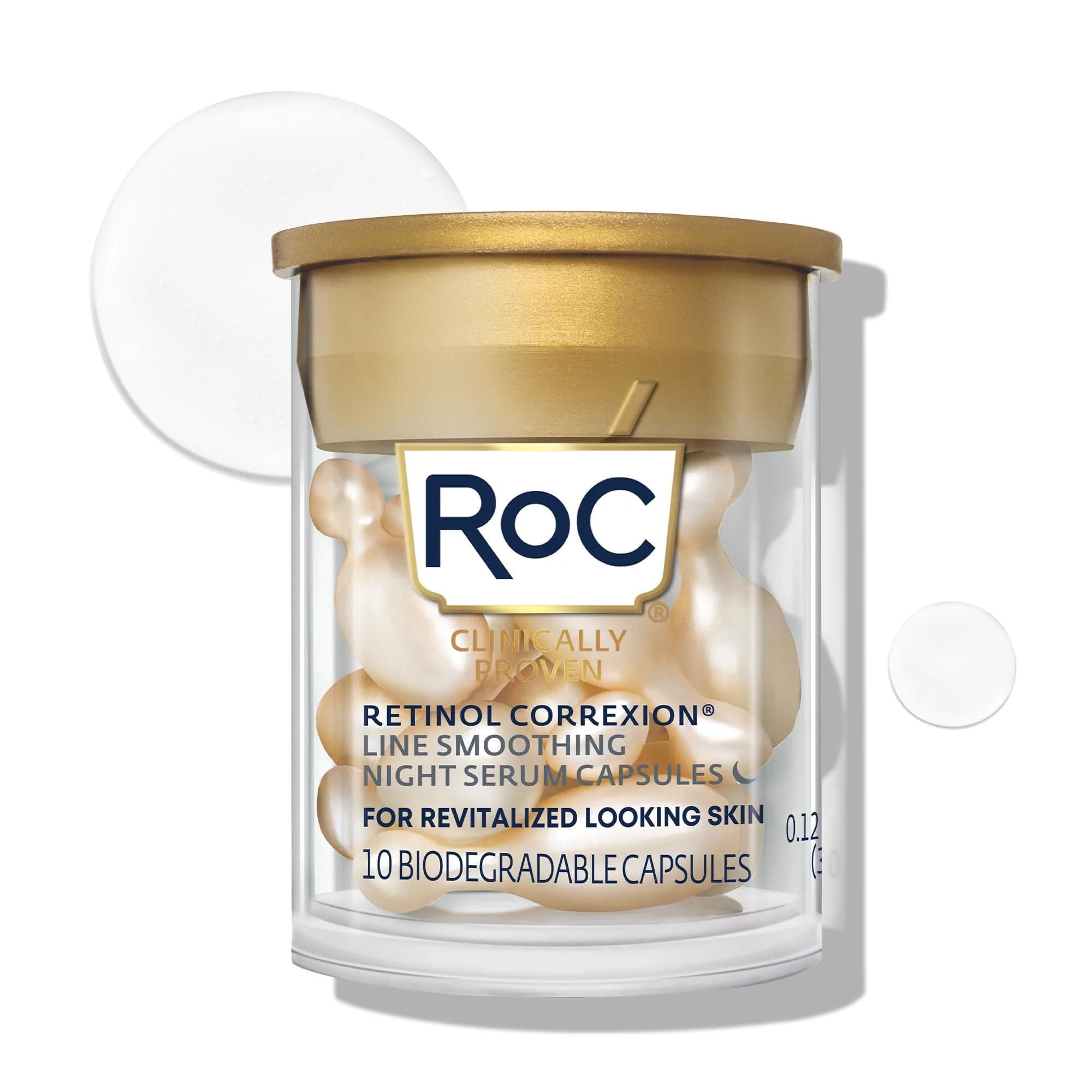 RoC Retinol Correxion Line Smoothing Night Serum Capsules 10 Count | Fragrance-Free Anti-Aging Treatment for Wrinkles - main product image