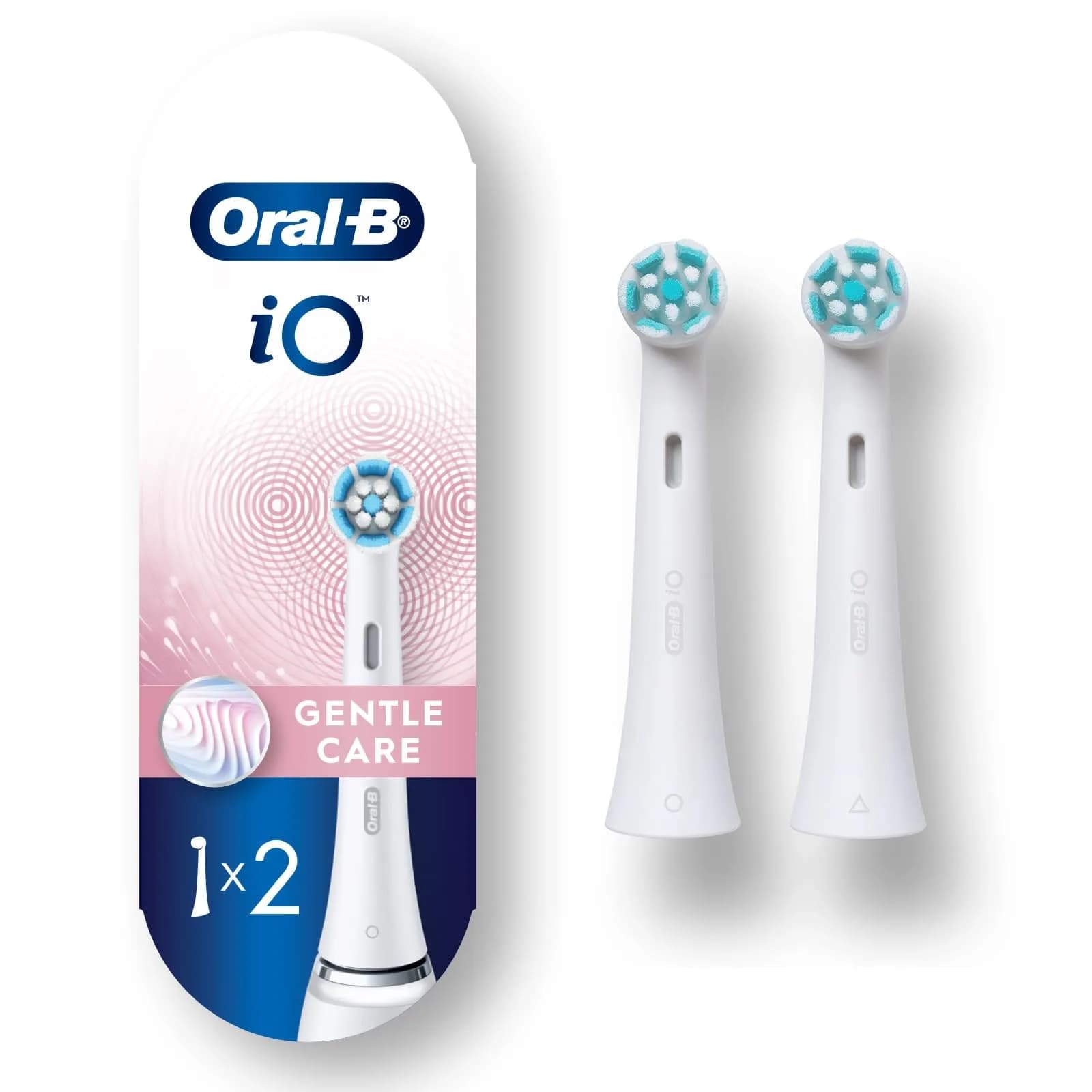 Oral-B iO Series Gentle Care Electric Toothbrush Replacement Brush Heads 2 Count (0.04 lb) | Dentist Recommended for Sensitive Gums — White