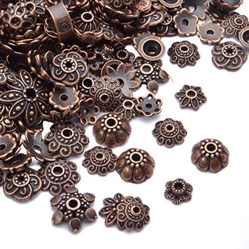 BronaGrand Bead Caps 100g Antique Copper | Metal Jewelry Spacers for Crafting thumbnail 4